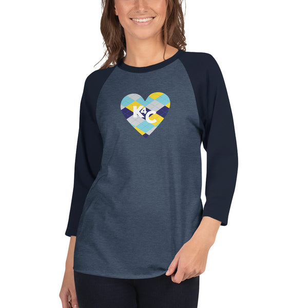 K4C Unisex 3/4 sleeve raglan shirt