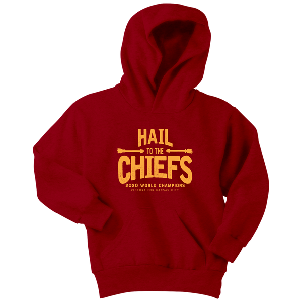 Hail to the Chiefs Adult and Youth Hoodie - Yellow Lettering
