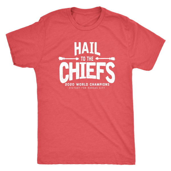 Hail to the Chiefs Mens and Womens Triblend shirt - white lettering