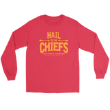 Hail To the Chiefs Unisex Long Sleeve Tee - Yellow Lettering