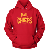Hail to the Chiefs Adult and Youth Hoodie - Yellow Lettering