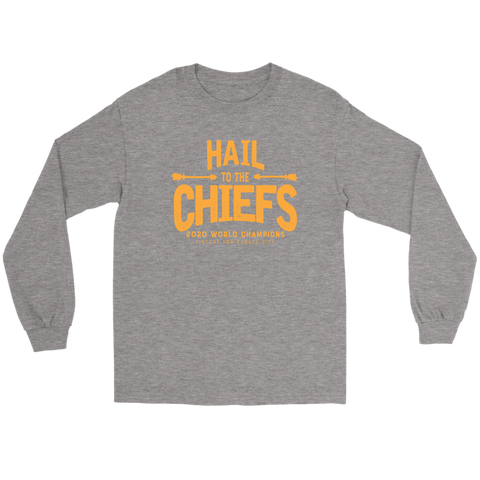 Hail To the Chiefs Unisex Long Sleeve Tee - Yellow Lettering